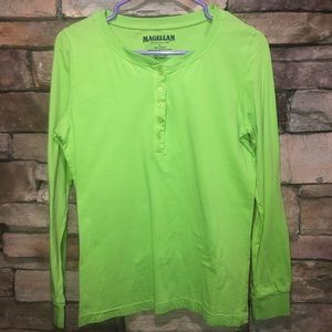 Magellan XL 100% cotton green long sleeve shirt